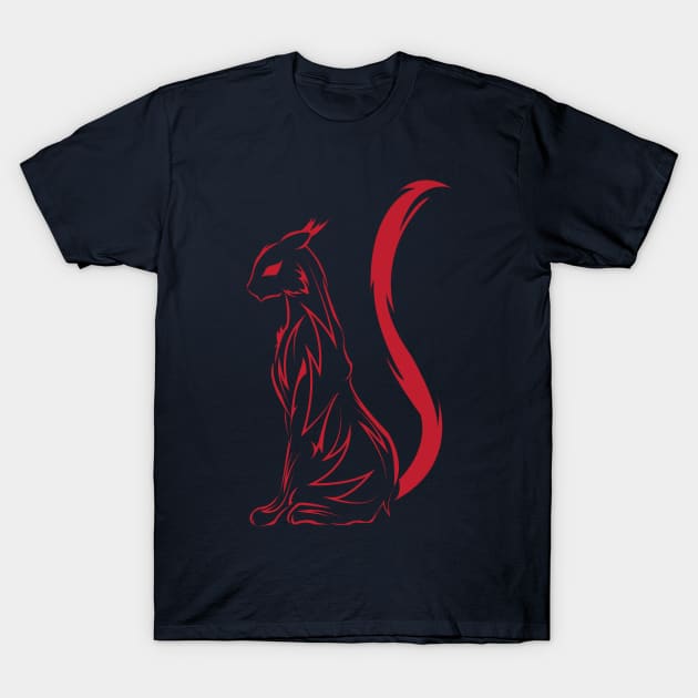 red tribal cat tattoo T-Shirt by MINOUCHSTORE